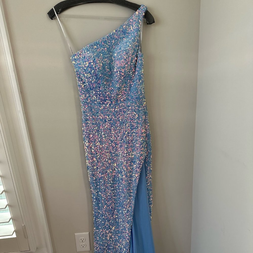 Sherri Hill One Shoulder Sequin Prom Dress